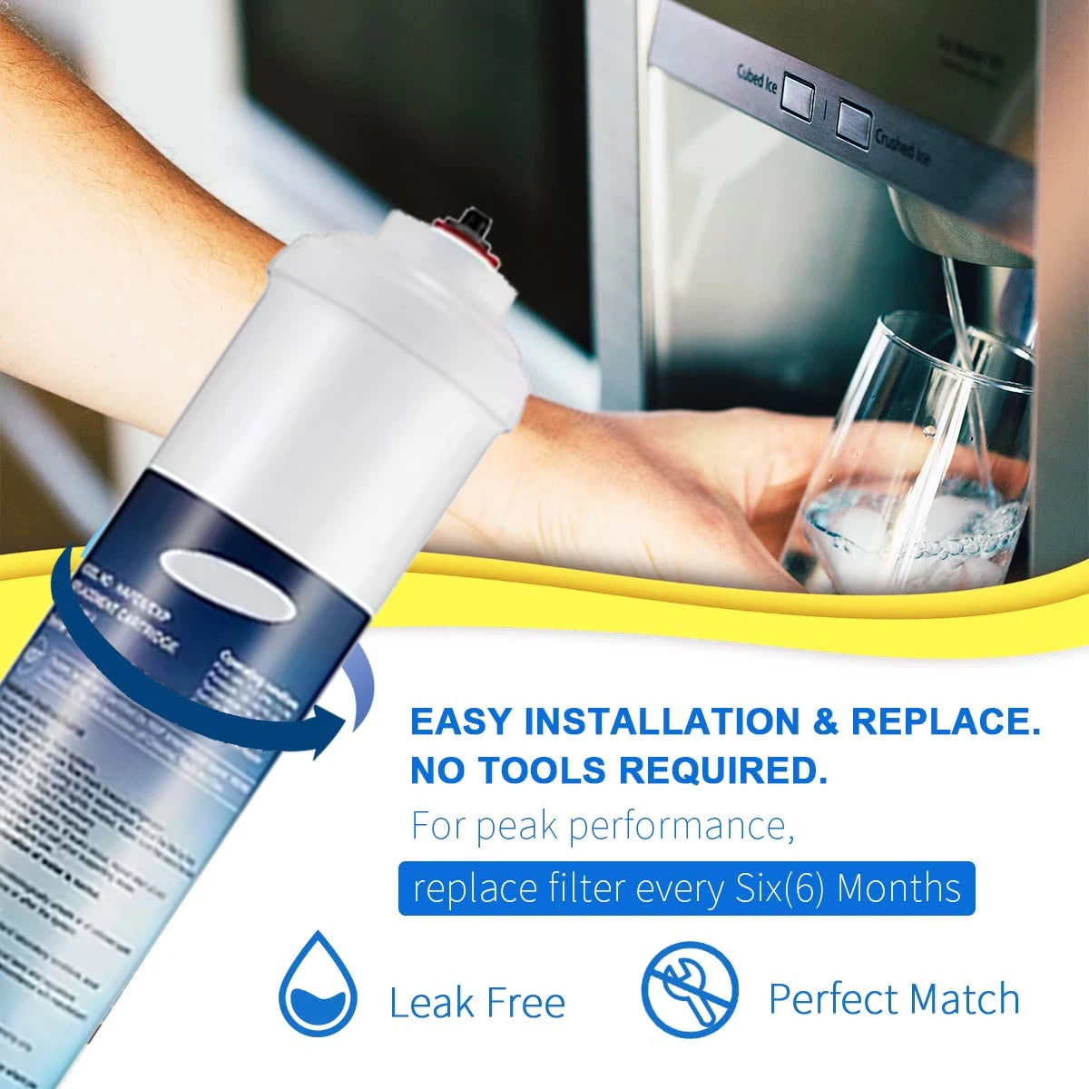 Inline Refrigerator Water Filter Compatible with Samsung / Whirlpool / GE 4378411RB / HAFEX / DA29-10105J / IC-100A