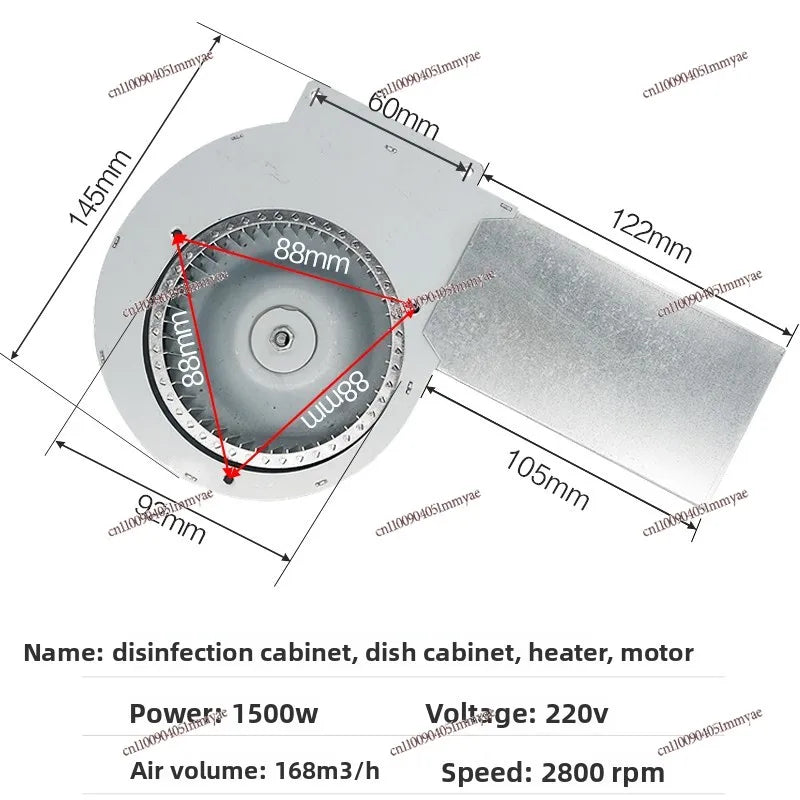 Heater Disinfection Cabinet Fan Heater 1500W Fan Warm Plate Motor Cooling Fan Motor Accessories