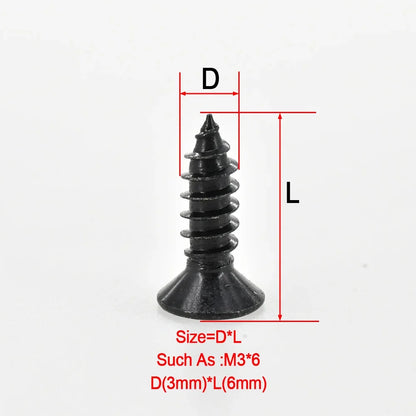 M1.7-M5 Small Micro Carbon Steel Cross Phillips Flat Countersunk Pan Head Self Tapping Wood Screw Machine Laptop Screws30-200pcs
