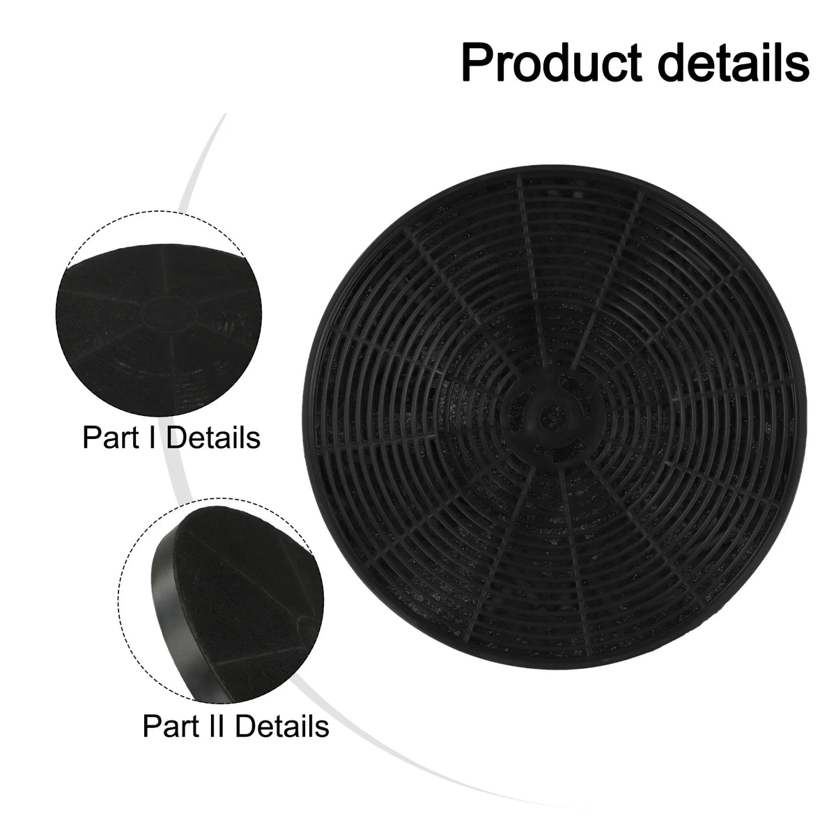 Kitchen Filter Range Hood Activated Carbon Filter 175mm*175mm*20mm Filter Kitchen Appliance Range Hood Parts