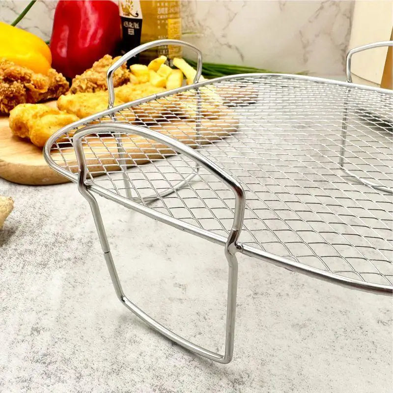 Kitchen Utensils Cook Multiple Foods Air Fryer Grille Compatible with Air Fryers Oven Grill Stainless Steel Stackable Grill