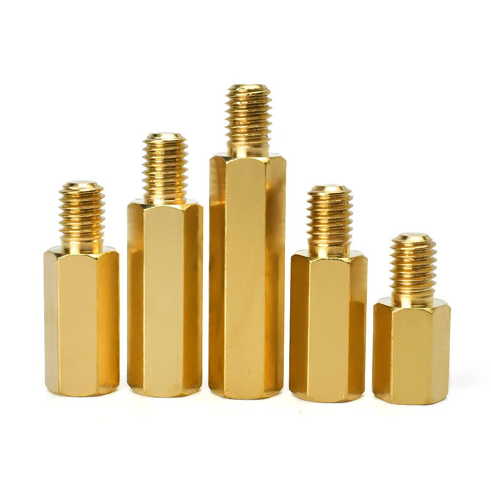 M4 M5 M6 M8 Male-Female Hex Brass Motherboard Standoff Hexagonal PCB Support Rack Stud Mount Column Spacing Screw Bolt 2-10pcs