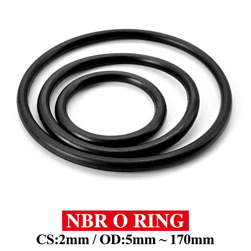 Black NBR Oring CS 2mm OD5~40mm Nitrile Seal Gasket Hydraulic Pump Water Pipe Plumbing Repair Washers