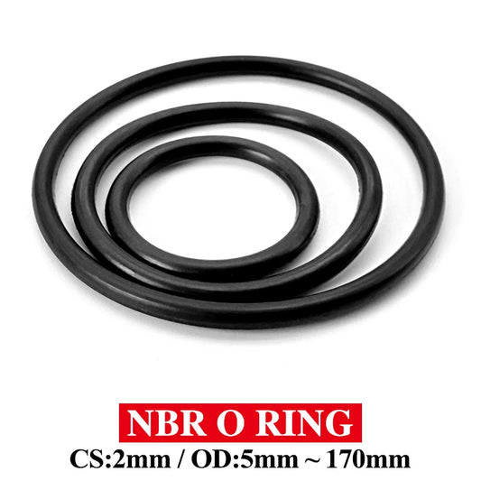 Black NBR Oring CS 2mm OD5~40mm Nitrile Seal Gasket Hydraulic Pump Water Pipe Plumbing Repair Washers