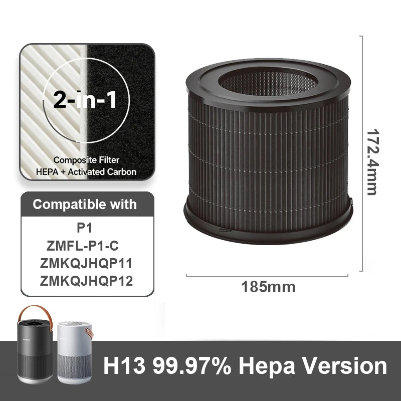 For Smartmi P1 Filter ZMFL-P1-C Replacement Filter for Smartmi Air Purifier P1 ZMKQJHQP11 / ZMKQJHQP12