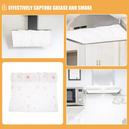 2Pcs Disposable Range Hood Oil Absorbing Paper Side Suction Grease Filter Replacement for Kitchen Exhaust Fan Fit High