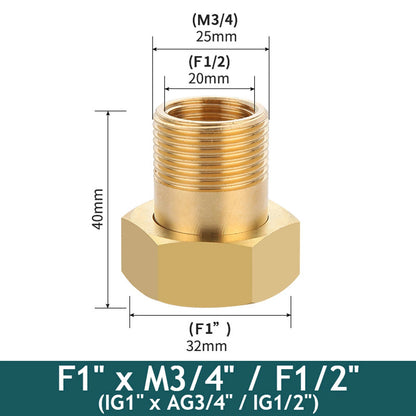 Brass Pipe Fittings Water Meter Pump Union Adapters Male/female Threaded 1/2" 3/4" 1" 1-1/2" Bsp Pipe Fitting With Seal Washer