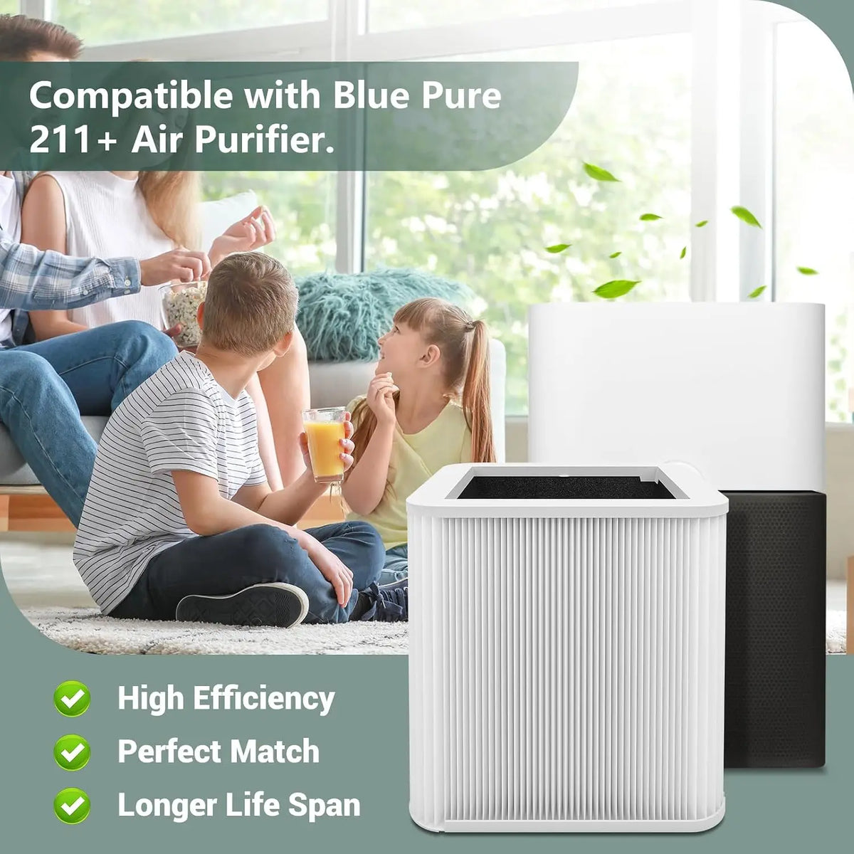 Filters for Blueair Blue Pure 211+ Series Air Purifiers, Household Foldable Particulate and Activated Carbon Filters