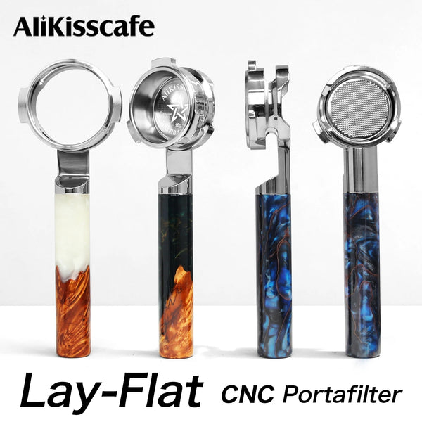 AliKisscafe Coffee Bottomless Portafilter Naked 58mm 54mm 51mm Lay Flat CNC for E61 Delonghi Breville Espresso Accessories Tools