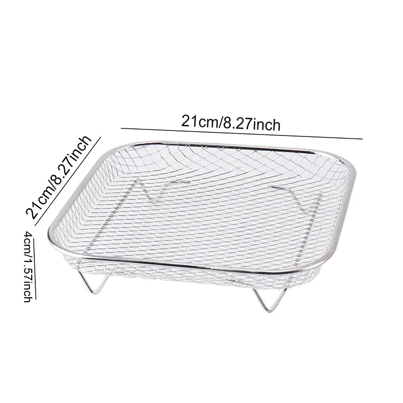 Air Fryer Accessories Metal Oven Air Fryer Racks For Baking Stackable Grill Skewer Rack Fit All Airfryer 4.2Qt - 5.8Qt