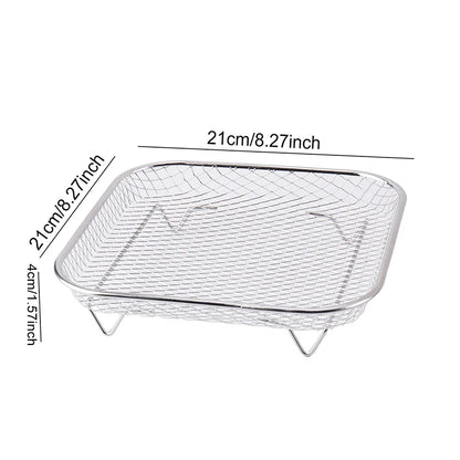 Air Fryer Accessories Metal Oven Air Fryer Racks For Baking Stackable Grill Skewer Rack Fit All Airfryer 4.2Qt - 5.8Qt