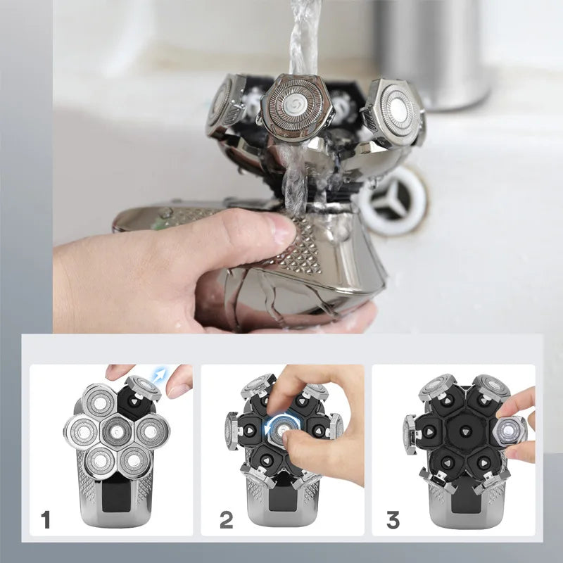 Mens 7 Replacement Shaving Heads Blade Floating Washable Electric 7D Shavers Trimmers Kit Cutter Blades For Many Brand Machine