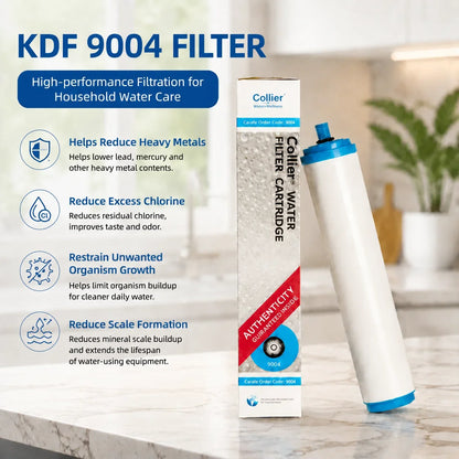 9004 KDF Granular Carbon Filter Cartridge, Replacement for Water Purifiers, Filters Tap Water, Softens Water, Removes Impurities