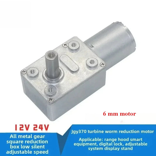 JGY370 DC6V/12V/24V High Torque Speed Reducer Metal Worm Gear Box Motors Reversible Low Speed Worm Gear Motor