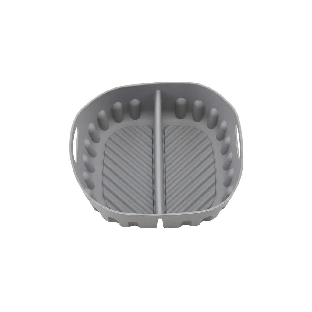 Silicone Baking Tray Divided Air Fryer Pan for Kitchen Cooking Heat Resistant Square Mold Dishwasher Safe