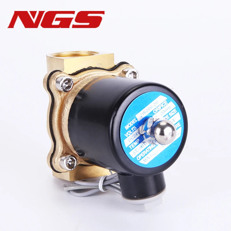 220V 110V 24V 12V 2W Normally Closed Brass Electric Solenoid Valve For Water Air Oil 1/4" 3/8" 1/2" 3/4" 1" DN8/10/15/20/25/50