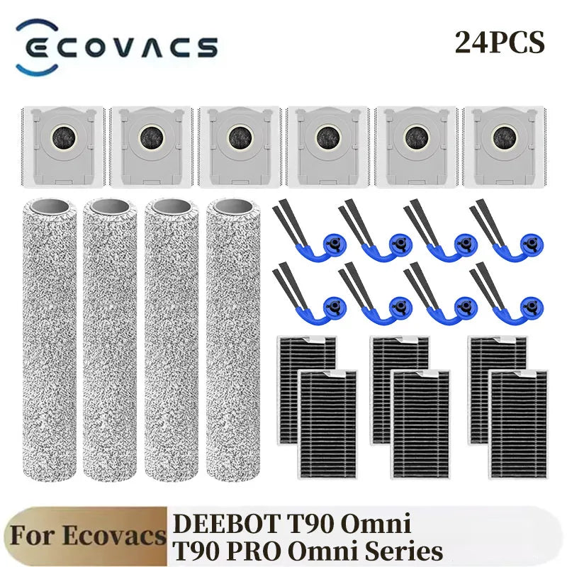 For ECOVACS DEEBOT T90 Omni / T90 PRO Omni Series Robot Vacuum Cleaners Main Brush Mop Cloth Dust Bag Side Brush Filter Parts