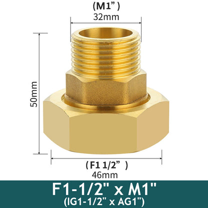 Brass Pipe Fittings Water Meter Pump Union Adapters Male/female Threaded 1/2" 3/4" 1" 1-1/2" Bsp Pipe Fitting With Seal Washer
