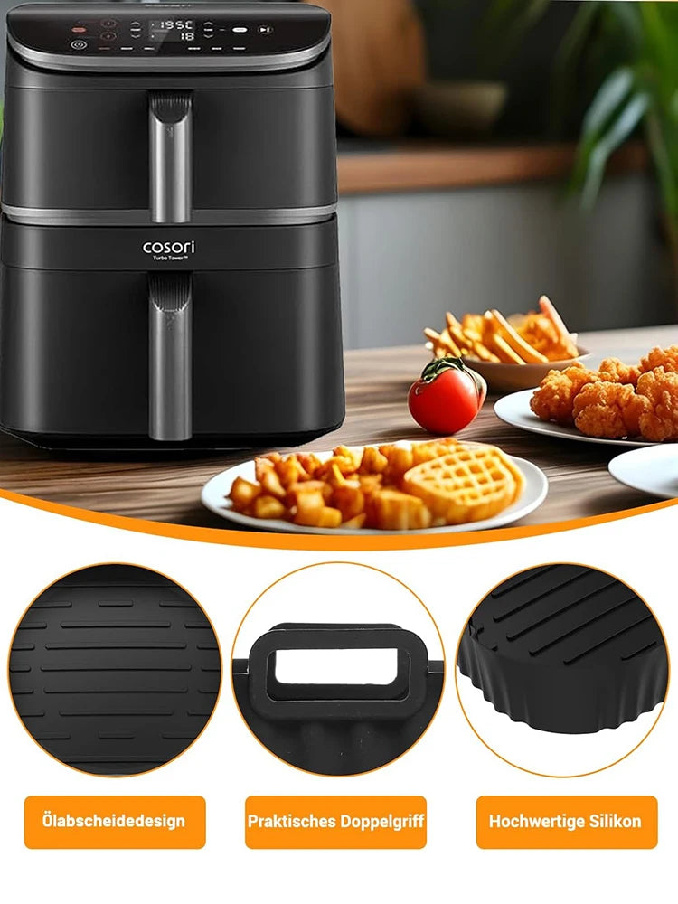 Hot Air Fryer Silicone Mould - Exclusive for Cosori Turbo Tower/Turbo Tower Pro/Smart 10.8L Double Stack Airfryer Baking Mold