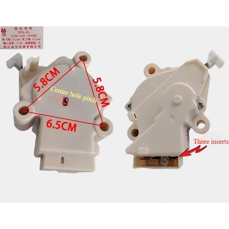 1pcs，Compatible with Weinig Haier LG Compatible with Samsung washing machine tractor dual-stroke drain valve motor XPQ-6A QC22-1, 17438100000110