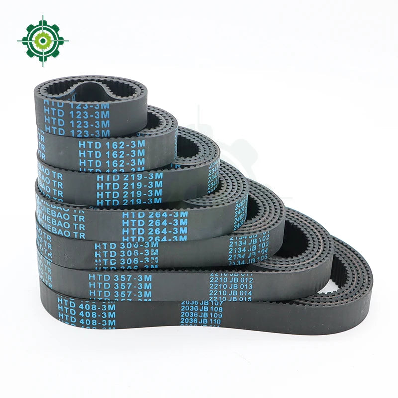 HTD3M Timing Belt Length 258mm-408mm HTD3M Pulley Belt Width 6mm 10mm 15mm 20mm 3M Rubber Belt Loop Belt HTD 3M Synchronous Belt