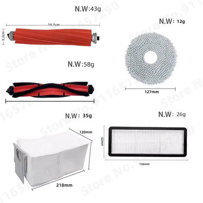 Compatible with Roborock Qrevo S Qrevo Pro Qrevo MaxV Robot Vacuum Parts Main Roller Side Brush Hepa Filter Mop Pad Cloth Dust Bag Accessories