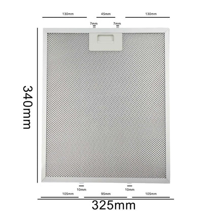 2pcs 325x340x9mm Aluminum Cooker Hood Filters Metal Mesh Extractor Vent Filter Kitchen Range Hood Accessories