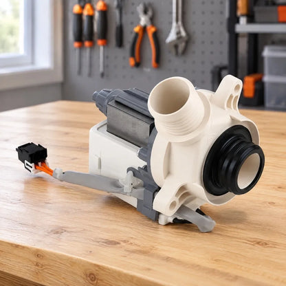 WH23X28418 Washing Machine Drain Pump Compatible with GE Washer GTW335ASN1WW 290D1201G003 Replacement Part White Plastic Leak Free