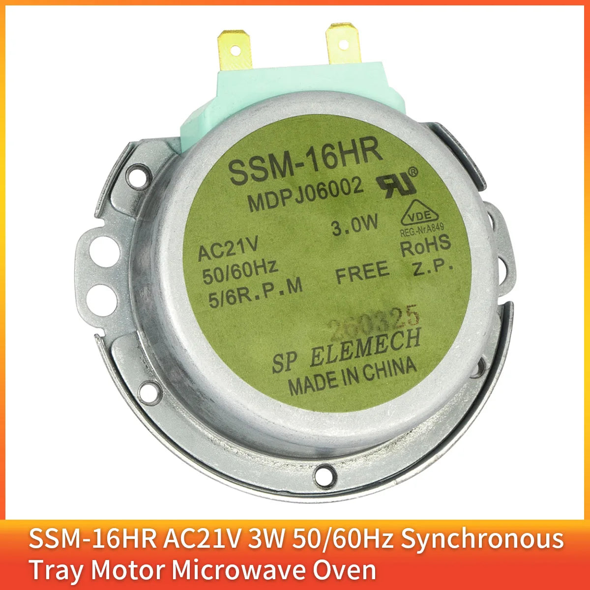 Motor SSM-16HR AC21V 3W 50/60Hz Micro Turntable Synchronous Tray Microwave Oven Accessories Spares Part Core Coupling Clutch