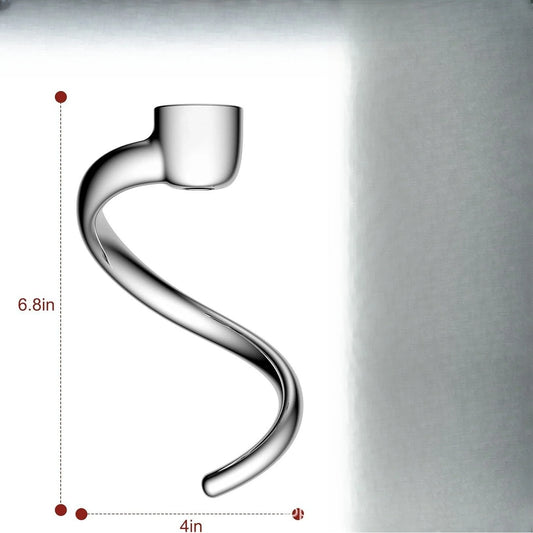 Stainless Steel Spiral Dough Hook For KitchenAid 4 5 5Qt Stand Mixer Kneading Attachment Accessories
