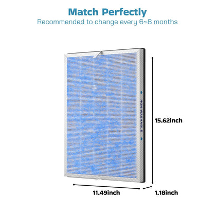 MSA3/MSA3S True HEPA Filter Replacement Compatible with Membrane Solutions MSA3 and MSA3S Air Purifier Upgraded 4-in-1 H13 True