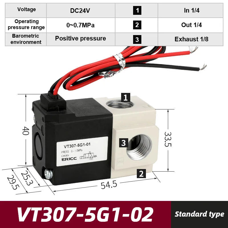 Pneumatic Direct-acting Solenoid Valve High Frequency VT307-3G 4G 5G 6G 4G1 5G1-01/02 Electromagnetic Two Three-way Vacuum Valve