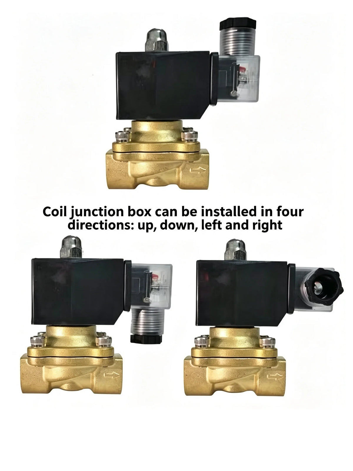 Solenoid Valve IP65 for Water Oil Air 12V/24V/220V/110V 1/4" 1/2" 3/4" 1" 1-1/4" 1-1/2" 2" Normally Closed Brass Water Valve