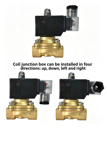 Solenoid Valve IP65 for Water Oil Air 12V/24V/220V/110V 1/4" 1/2" 3/4" 1" 1-1/4" 1-1/2" 2" Normally Closed Brass Water Valve