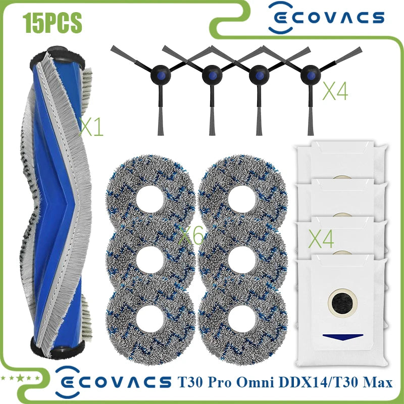 For Ecovacs Deebot T30 PRO OMNI / T30 Max / T30 / DDX14 Vacuum Cleaner Main Side Brush Filter Mop Cloth Replacement Parts