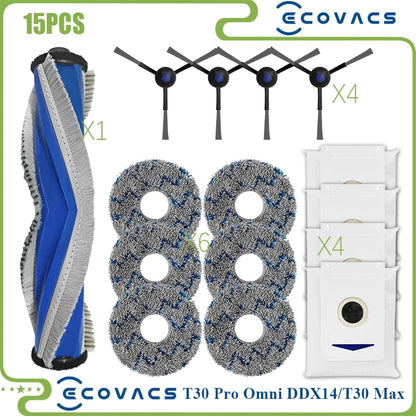 For Ecovacs Deebot T30 PRO OMNI / T30 Max / T30 / DDX14 Vacuum Cleaner Main Side Brush Filter Mop Cloth Replacement Parts