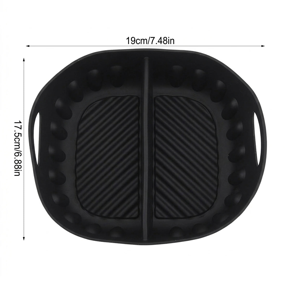 Silicone Baking Tray Divided Air Fryer Pan for Kitchen Cooking Heat Resistant Square Mold Dishwasher Safe