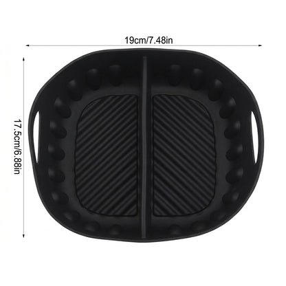 Silicone Baking Tray Divided Air Fryer Pan for Kitchen Cooking Heat Resistant Square Mold Dishwasher Safe