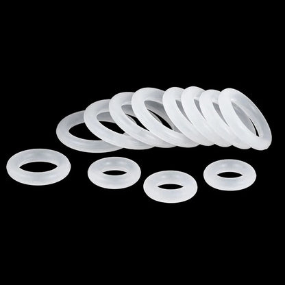50/100 VMQ O Ring Seal Gasket Thickness CS2.4mm OD8~60mm Silicone Rubber Insulated Washer Round Shape White Nontoxic