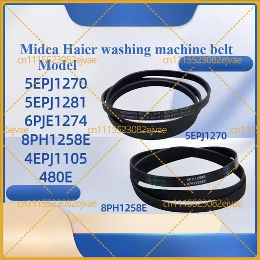 Washing Machine Drive Belt 5PJE1281 5EPJ1270 8PH1258E For Midea LittleSwan Compatible with Haier Drum Washer