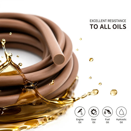 1/2/3/5/10M Brown FKM Seal Strip Dia 1.5~8mm Anti Compression and Non Deformation equipment Sealing Rubber Strip