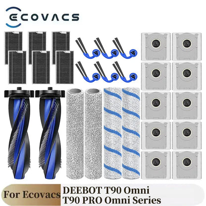 For ECOVACS DEEBOT T90 Omni / T90 PRO Omni Series Robot Vacuum Cleaners Main Brush Mop Cloth Dust Bag Side Brush Filter Parts