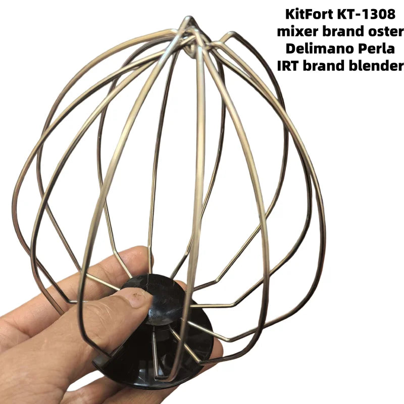 Stainless Steel (Plastic Connector) Mixer Egg Beater for KitFort KT-1308 / Delimano Perla / IRT Brand Blender / Oster Replacemen