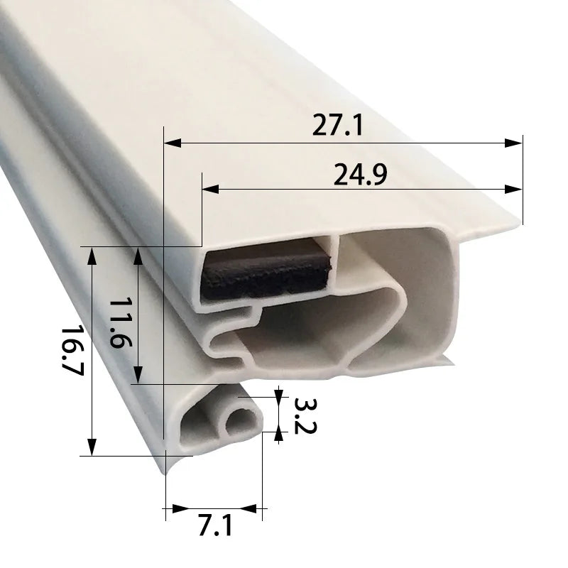Refrigerator Door Seal — 2.5-10m — Rubber Magnetic