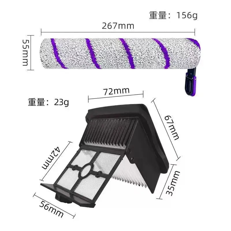 Narwal S20 Pro / Rowenta X-Clean 10 Parts Wet Dry Vacuum Cleaner Consumable Roller Brush Filter Accessories