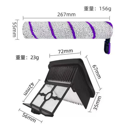 Narwal S20 Pro / Rowenta X-Clean 10 Parts Wet Dry Vacuum Cleaner Consumable Roller Brush Filter Accessories