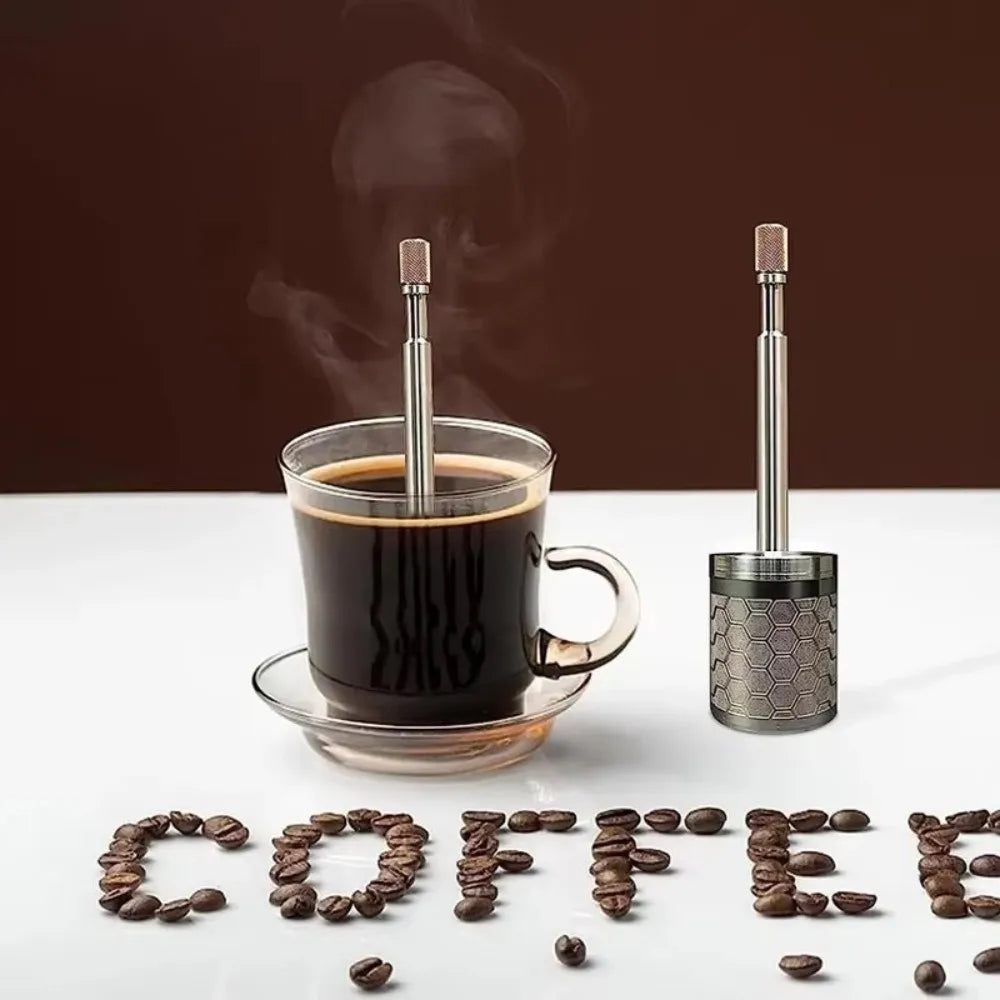 Press Tea and Coffee Infuser Press Plunger Extended Handle Coffee Filter Extra Fine Mesh Tea Filter Screen Outdoor Brewing