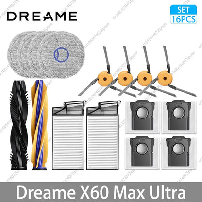 Dreame X60 Max Ultra Accessories Main Side Brush HEPA Filter Mop Cloths Dust Bag Vacuum Cleaner Replacement Spare Parts