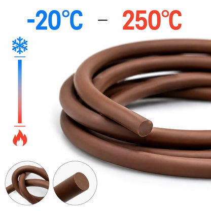 10/5/2M Brown FKM Seal Strip Dia 1.5~10mm Corrosion resistant/oil/chemical tank sealing strip