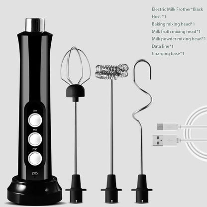 USB Rechargeable Milk Frother Mini Handheld Electric Foam Maker 3 Speed Stainless Steel Whisks for Latte Coffee Cappuccino Hot Chocolate Egg Beater Drink Mixer Blender Kitchen Gadgets Tools Portable Cordless